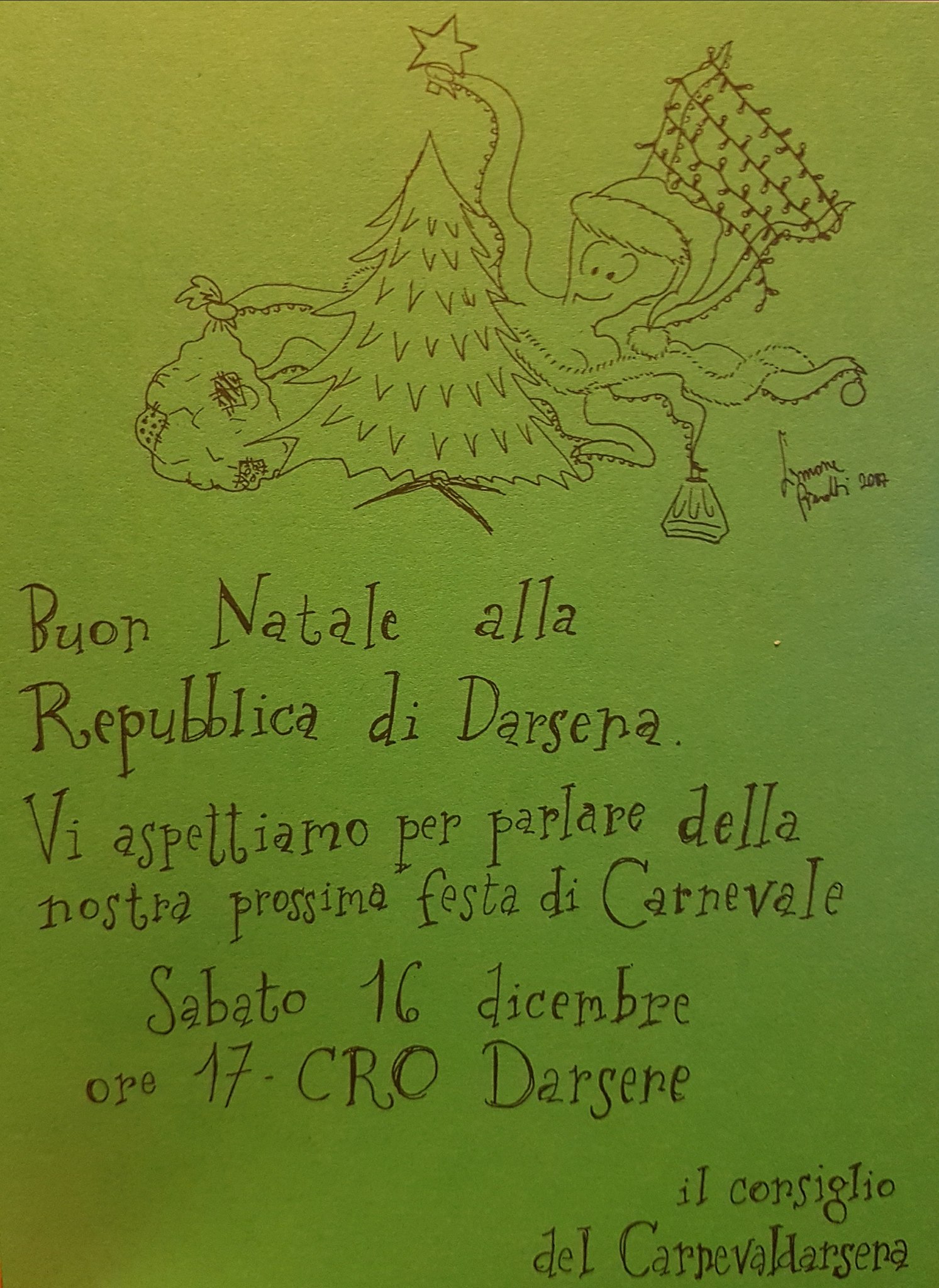 Darsenotti vi è arrivato il bigliettino di auguri…