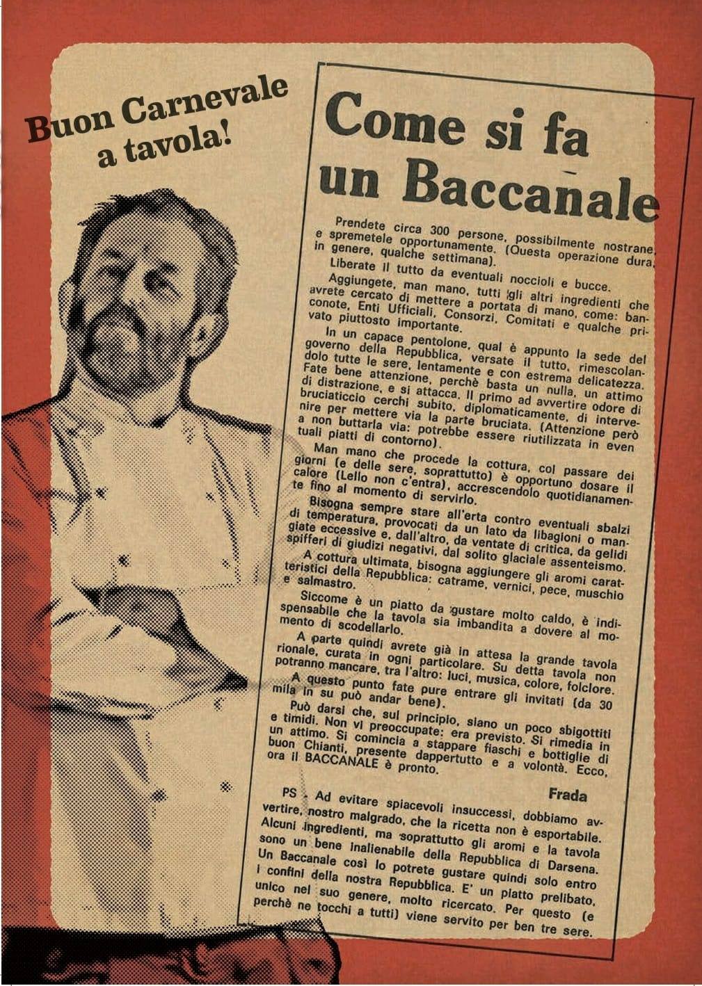 Carnevaldarsena vuol dire una cucina con sapori unici.